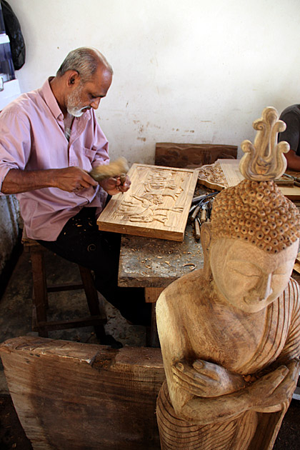 Wood carving artist