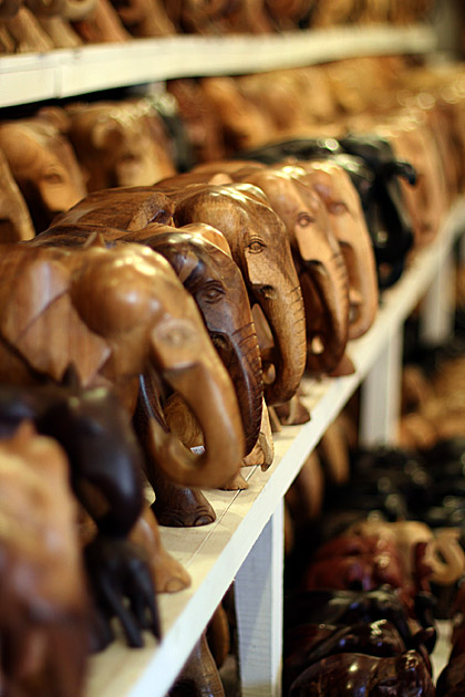 Elephant wood working souvenirs