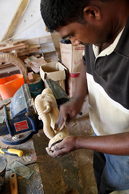 Carving an elephant Sri Lanka